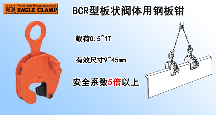 BCR型板狀閥體用鋼板鉗 BCR型板狀閥體用鋼板鉗