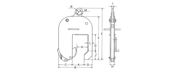 鷹牌ELU型道路邊溝用夾具尺寸圖 鷹牌ELU型道路邊溝用夾具尺寸圖