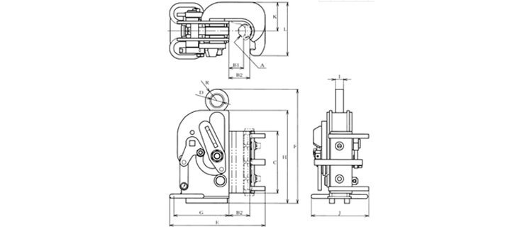 鷹牌CSBL型鋼筋起吊用夾鉗尺寸圖 鷹牌CSBL型鋼筋起吊用夾鉗尺寸圖