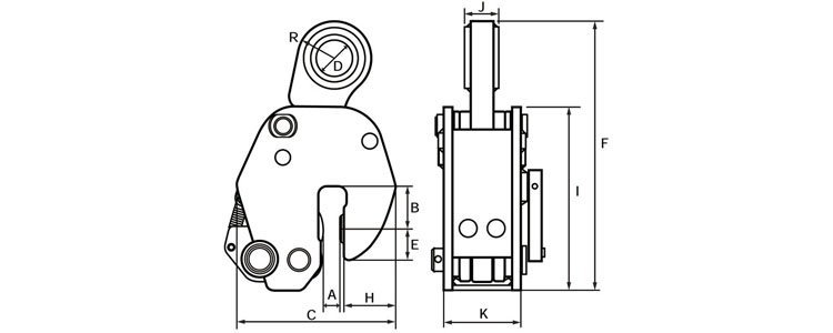 PE板樁用鋼板鉗尺寸圖 PE板樁用鋼板鉗尺寸圖