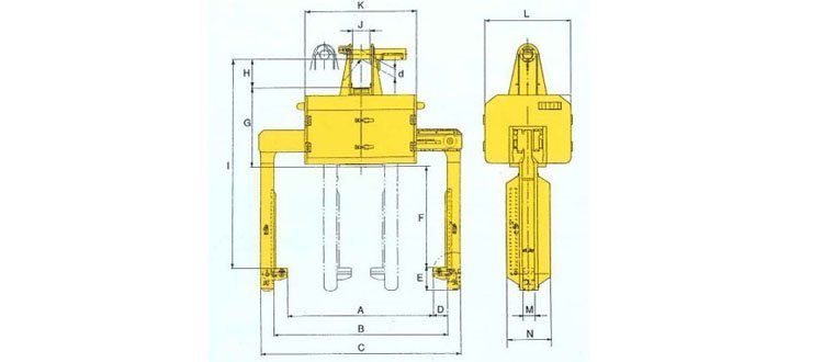 TWE/TWER線圈橫向吊夾具尺寸圖 TWE/TWER線圈橫向吊夾具尺寸圖
