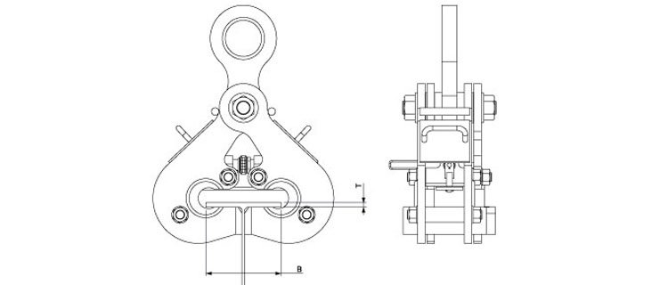 KB 100鋼板夾具尺寸圖 KB 100鋼板夾具尺寸圖