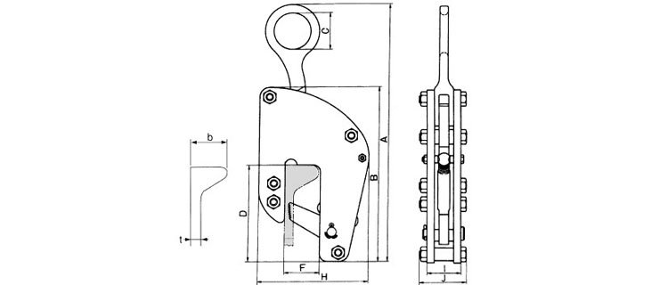 VB 103鋼板鉗尺寸圖 VB 103鋼板鉗尺寸圖