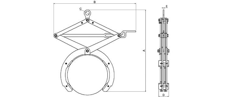 PB HC鋼管吊具尺寸圖 PB HC鋼管吊具尺寸圖