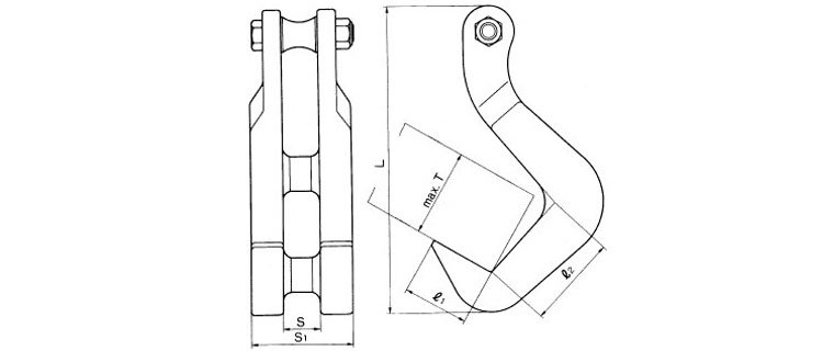 F DL O水平鋼板起重鉗尺寸圖 F DL O水平鋼板起重鉗尺寸圖