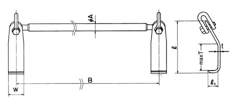 LP W水平鋼板吊具尺寸圖 LP W水平鋼板吊具尺寸圖