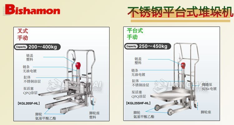 Bishamon不銹鋼平臺式堆垛機 Bishamon不銹鋼平臺式堆垛機