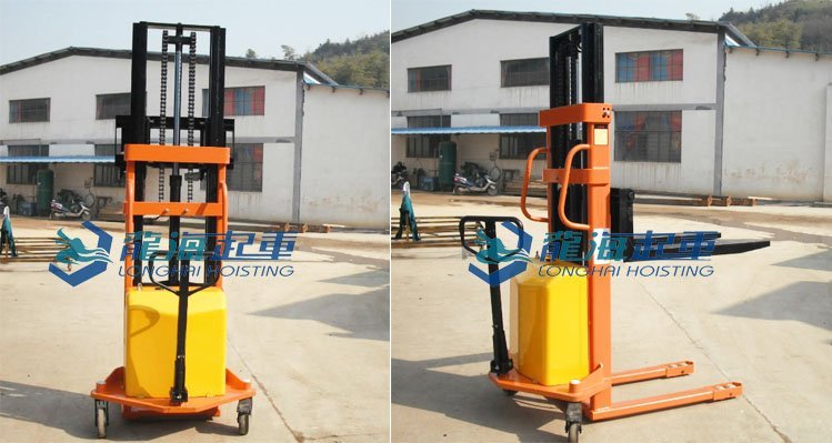 半電動液壓堆高車實物圖 半電動液壓堆高車實物圖