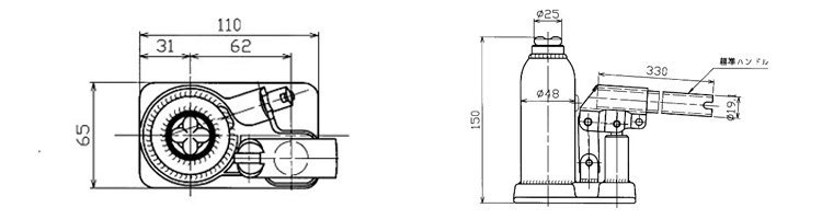 標(biāo)準(zhǔn)型油壓千斤頂尺寸圖 標(biāo)準(zhǔn)型油壓千斤頂尺寸圖
