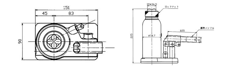 自鎖式油壓千斤頂尺寸圖 自鎖式油壓千斤頂尺寸圖