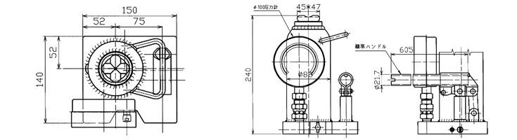 帶壓力表千斤頂尺寸圖 帶壓力表千斤頂尺寸圖